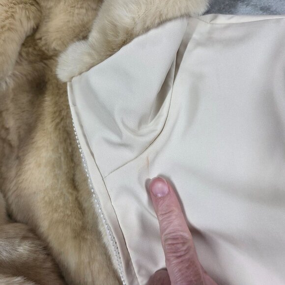 Kristen Blake Vest Small Cream Faux Fur Reversible Zip Up Boho Old Money - Picture 7 of 11